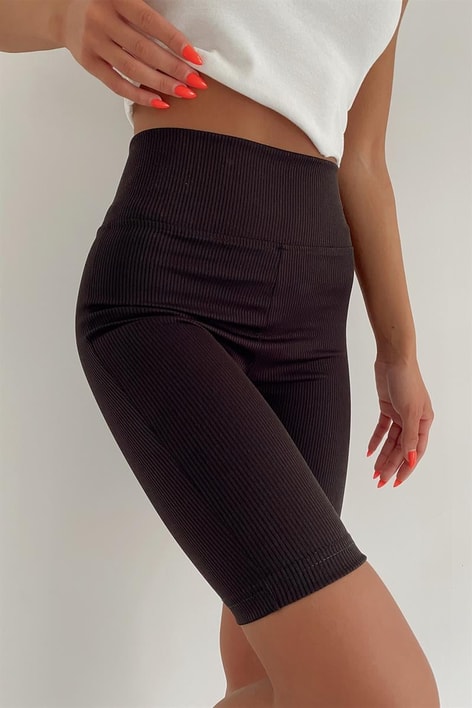 Fitilli Yüksek Bel Relax Tayt Siyah