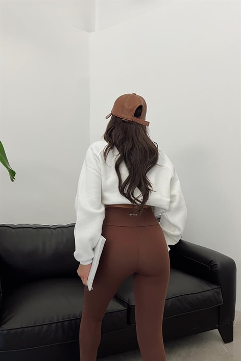 Yüksek Bel Perfectl Tayt Kahverengi