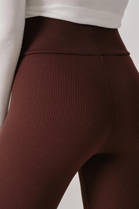 Yüksek Bel Relax Tayt Kahverengi