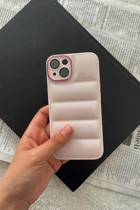 Basic Şişme Telefon Kılıfı iPhone 14 Pudra