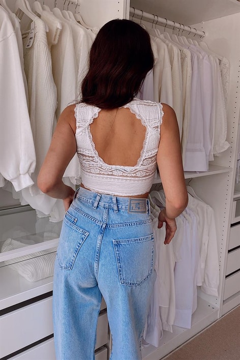Dantelli Bralet Beyaz