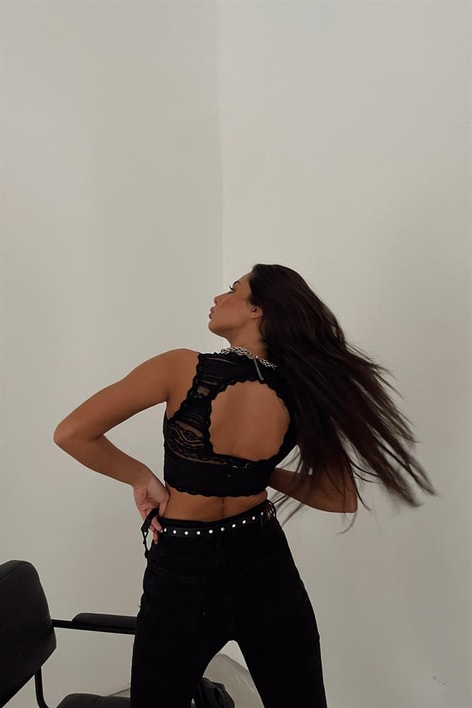 Dantelli Bralet Siyah