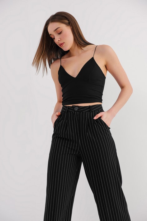 Fitilli Baret Detaylı Büstiyer Siyah