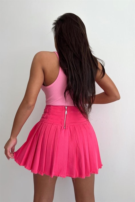 Halter Yaka Crop Atlet Pembe