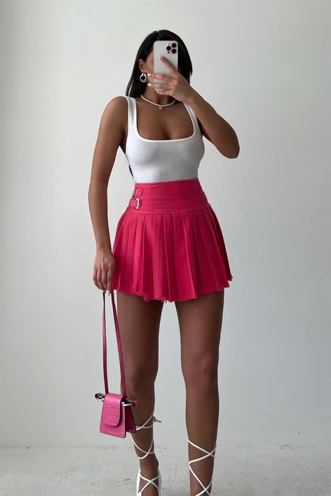 Kalın Askılı Crop Top Beyaz