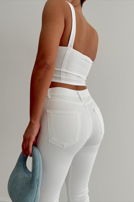 Korsaj Crop Top Beyaz