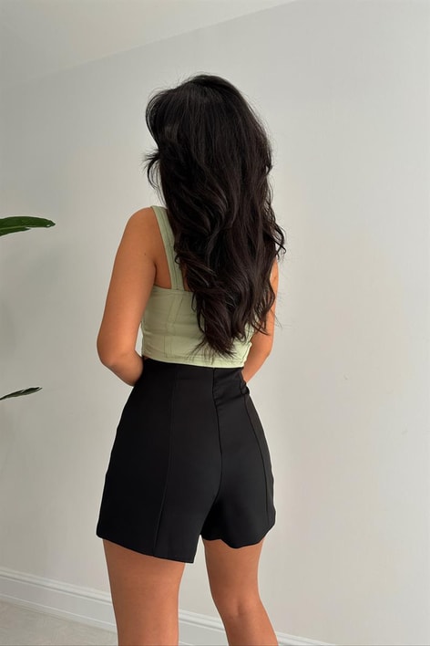 Korsaj Crop Top Fıstık Yeşili