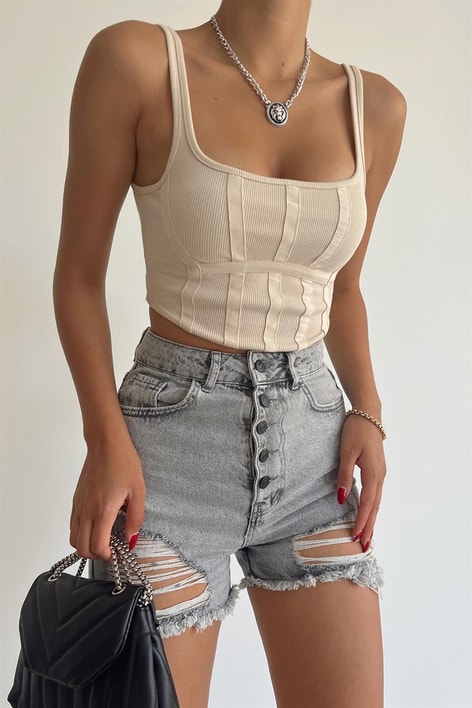Korse Mini Top Bej