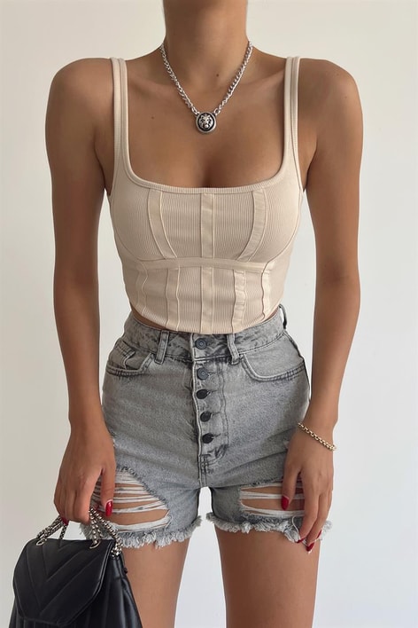 Korse Mini Top Bej
