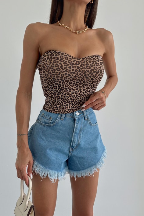 Leopar Desenli Triko Top LEOPAR DESEN