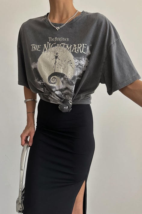Nightmore Yıkamalı Tshirt Antrasit