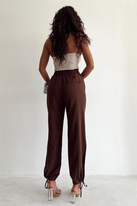 Sırt Dekolteli Basic Crop Top Bej