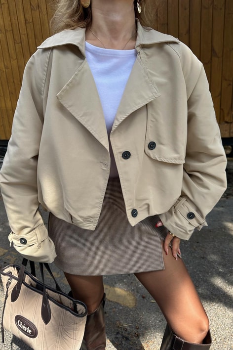 Balon Kısa Trench Taş