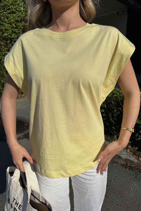 Basic Dikişli Tshirt Sarı