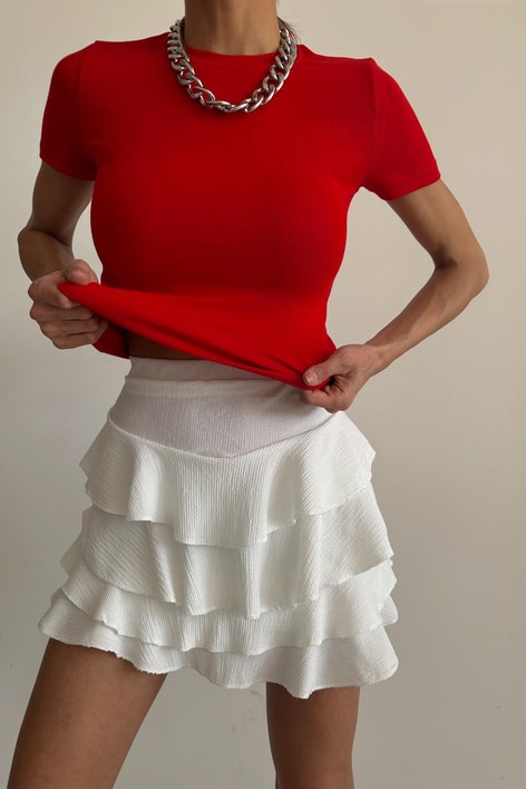 Basic Kısa Kol Bluz Kırmızı