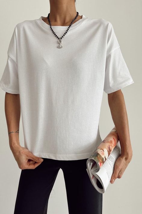 Basic Kısa Kol Tshirt Beyaz