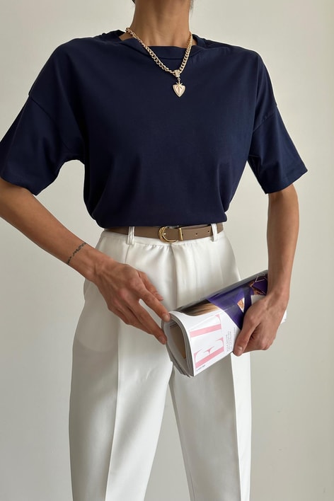 Basic Kısa Kol Tshirt Lacivert