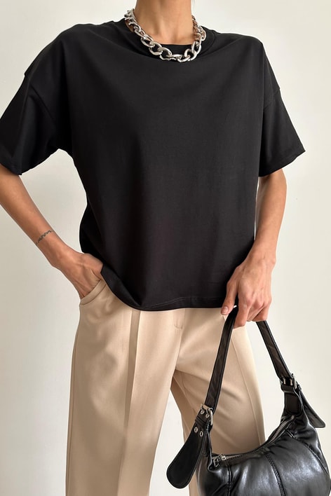 Basic Kısa Kol Tshirt Siyah