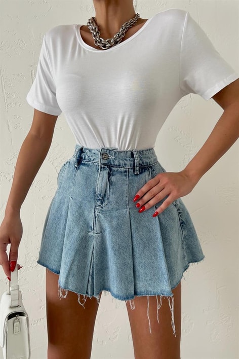 Bisiklet Yaka Basic Oversize Tshirt Beyaz