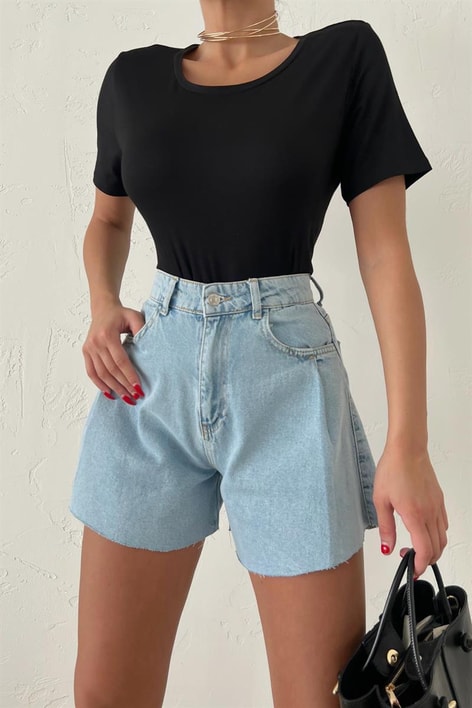 Bisiklet Yaka Basic Oversize Tshirt Siyah