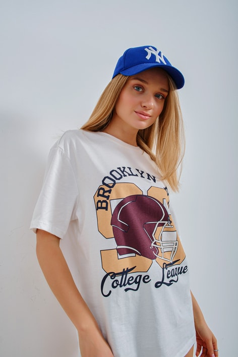 Brooklyn Oversize Tshirt Beyaz