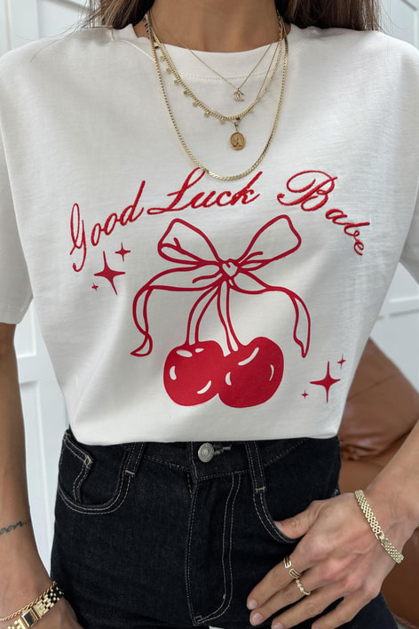 Cherry Tshirt Beyaz