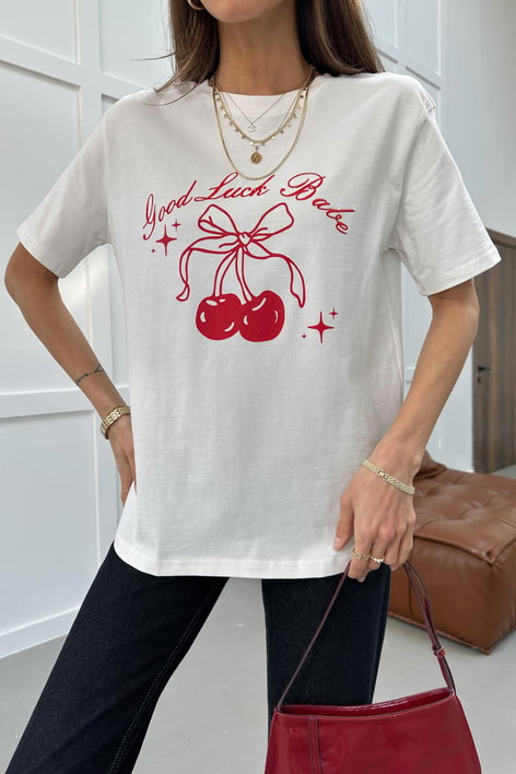 Cherry Tshirt Beyaz