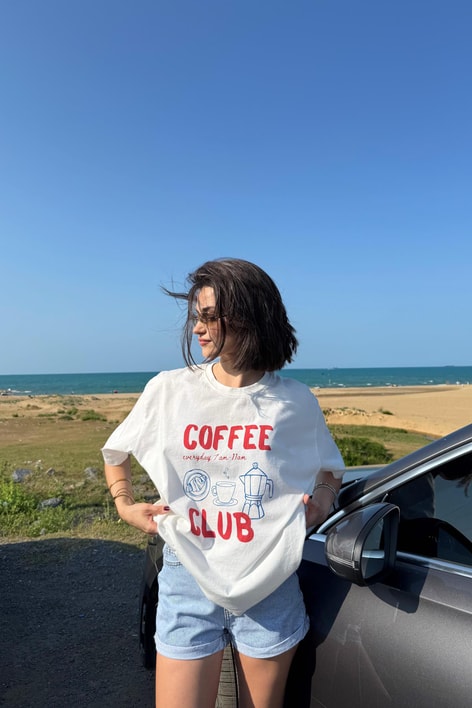 Coffe Clup Tshirt Ekru