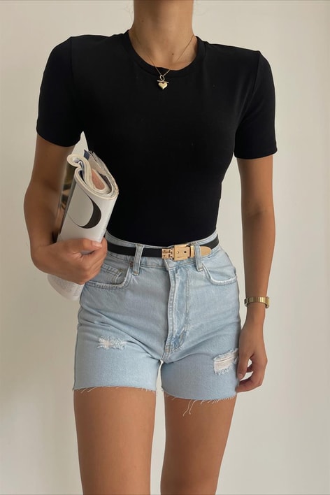 Crop Tshirt Siyah
