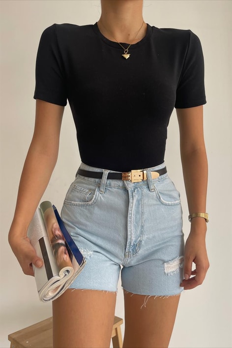 Crop Tshirt Siyah