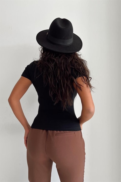 Cut Out Basic Tshirt Siyah