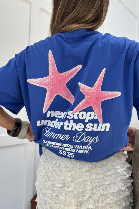 Deniz Yıldızı Baskılı Tshirt Mavi