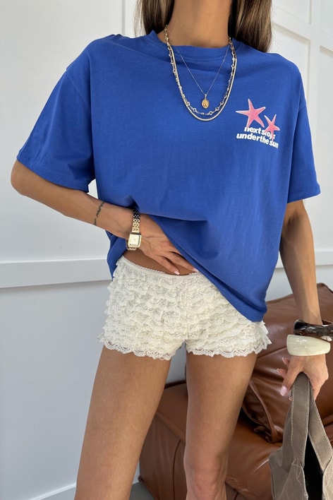 Deniz Yıldızı Baskılı Tshirt Mavi