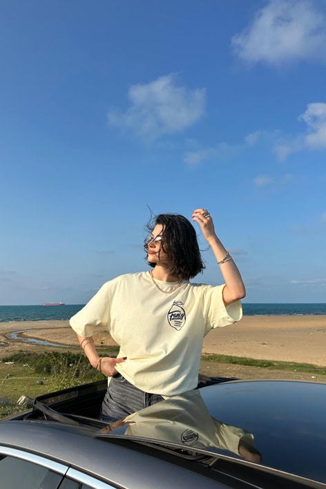 Fancy Baskılı Tshirt Sarı