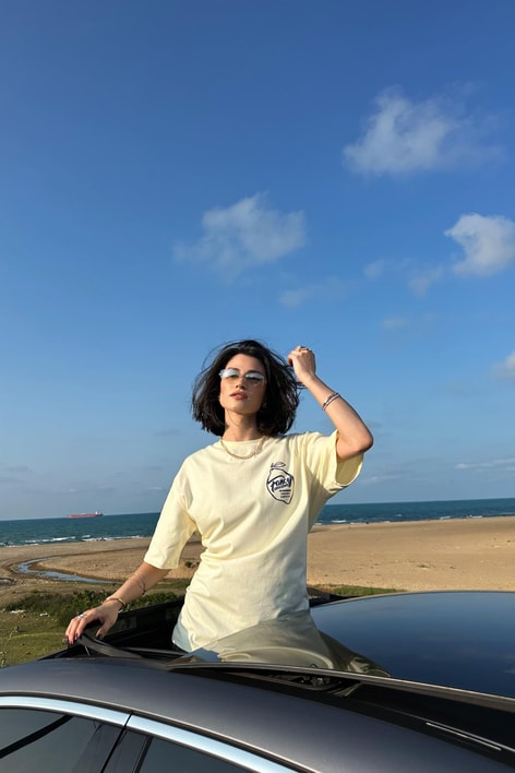Fancy Baskılı Tshirt Sarı