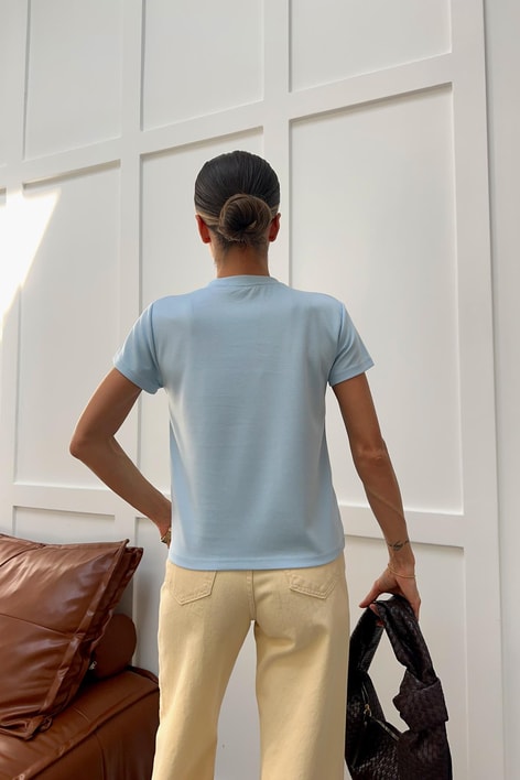 Flamingo Nakışlı Tshirt Mavi