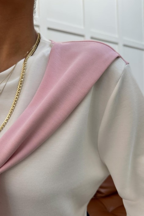 Fularlı Modal Tshirt Pembe