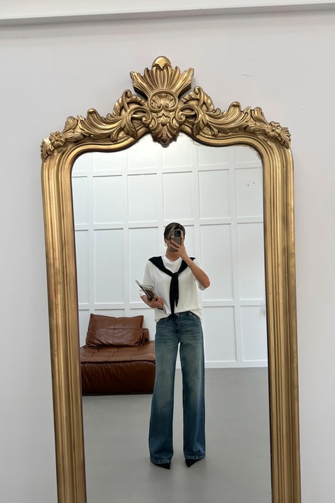 Fularlı Modal Tshirt Siyah