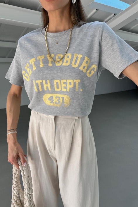 Getty Baskılı Tshirt Gri
