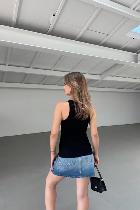 Halter Yaka Tshirt Siyah