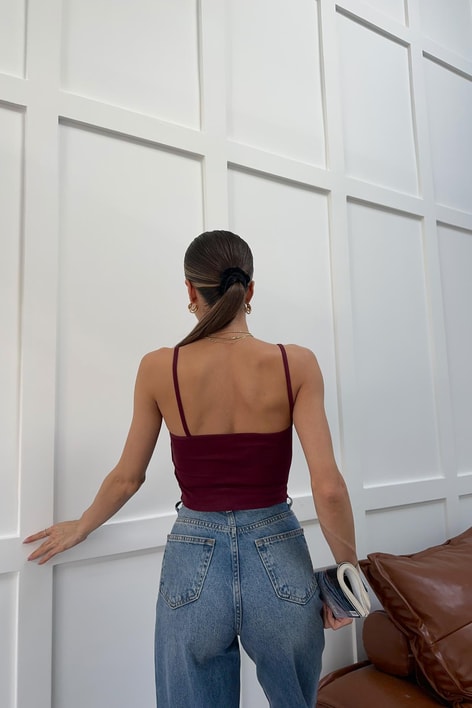 İp Askılı Basic Bra Mürdüm