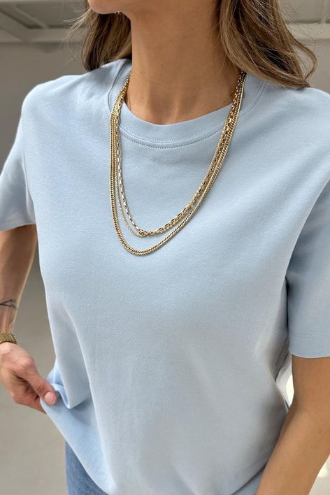 Kısa Kol Premıum Tshirt Bebe Mavi