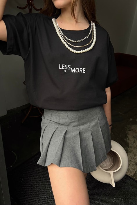 Kolyeli Tshirt Siyah