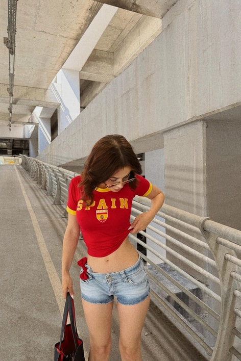 Lisanslı Forma Kısa Tshirt Spain Kırmızı