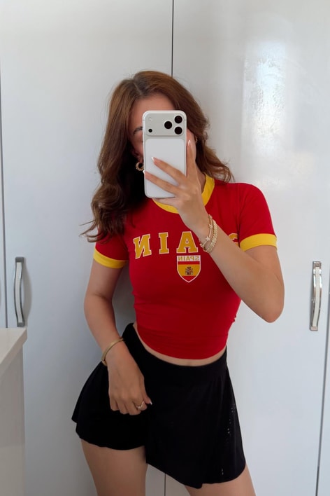 Lisanslı Forma Kısa Tshirt Spain Kırmızı