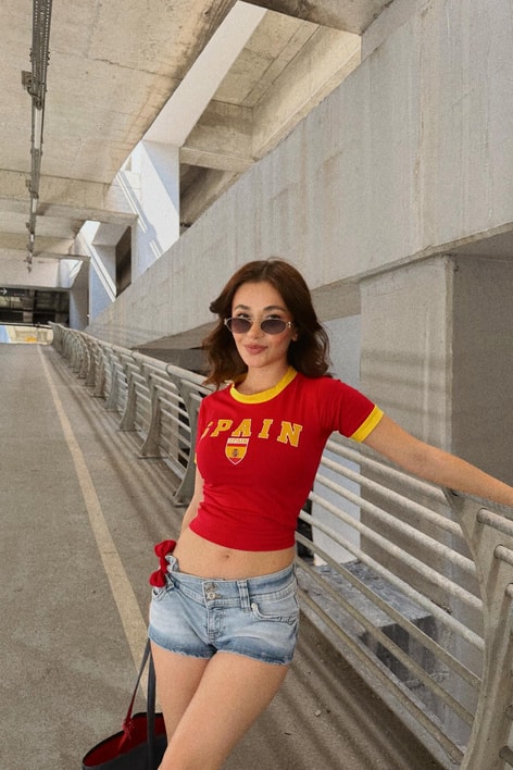 Lisanslı Forma Kısa Tshirt Spain Kırmızı