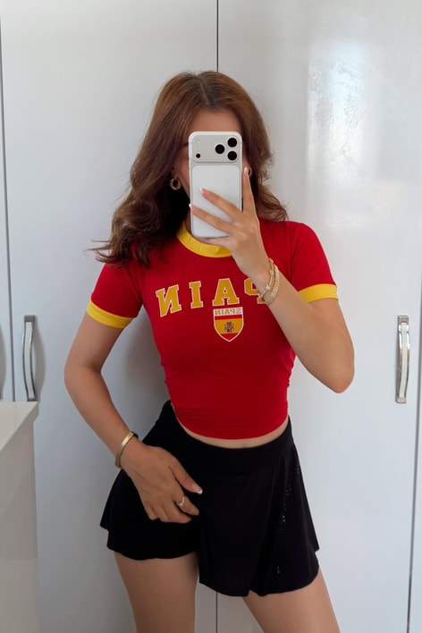 Lisanslı Forma Kısa Tshirt Spain Kırmızı
