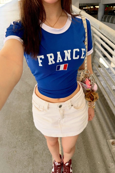 Lisanslı Forma Tshirt France Mavi