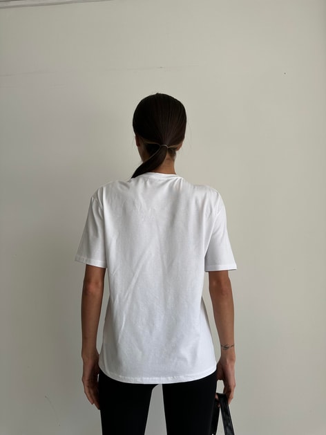 Lover Taşlı Tshirt Beyaz