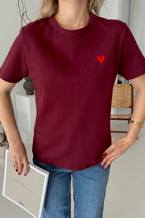 Mini Heart Tshirt Bordo